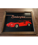 Lamborghini GraphiCreationsInc. Vintage Framed Glass Art Photo Man Cave ... - $38.60