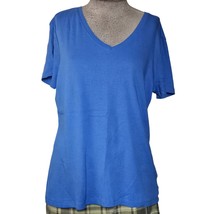 Blue Casual V Neck Tee Shirt Size Large - £19.46 GBP