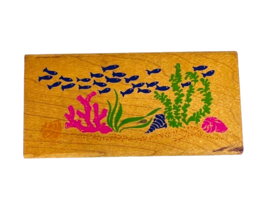 Vtg Rubber Stampede Saltwater School Of Fish Coral Ocean Scene Rubber Stamp - $15.99
