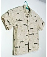 Mens Columbia Fish Shirt River Lodge Short Sleeve Button Down Cotton Sz ... - £16.50 GBP