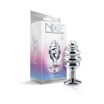 Nixie Ribbed Metal Butt Plug Honey Dipper Small - £19.94 GBP