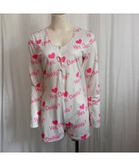YES DADDY Sexy Romper White Pink Hearts Slinky Lingerie Cosplay Loungewe... - $541.50 MXN