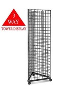 Black Triangle Wire Gridwall Panel Display Rack with Casters - £132.48 GBP