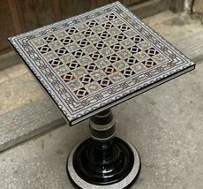 Antique Chess Table Inlaid Mother of Pearl 18&quot; - $485.00