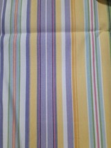 Longaberger Easter Pastel Stripe Purple Yellow Pink Green Fabric 3.5 Yd X 56&quot; - £30.51 GBP