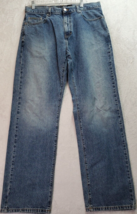 Calvin Klein Jeans Mens Size 33 Blue Denim 100% Cotton Flat Front Straight Leg - £17.87 GBP