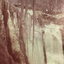 Frozen Waterfall Landscape Icicles Glass Plate Photo Slide Magic Lantern 2.5&quot; - £11.00 GBP