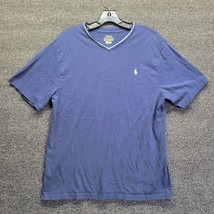 Polo Ralph Lauren Boy&#39;s XL T-Shirt V Neck White Pony Navy Blue - £9.18 GBP