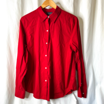 Chaps Classics No Iron Womens Ralph Lauren Red Shirt Top Blouse Sz XL - $16.55