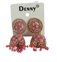 Earring Drops &amp; Danglers Earrings Women Hoop Pink Jhumka Indian Jewelry Jhumki - $17.29