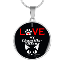 Amo il Mio Chantilly-Tiffany Collana Pendente a Cerchio Acciaio Inox O 18k Oro - £29.90 GBP+