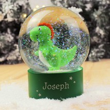 Personalised Name Only Dinosaur Glitter Snow Globe - Christmas Globe - C... - £12.75 GBP