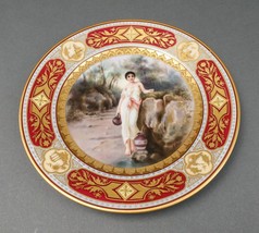 Royal Vienna Austrian Antique Rare Pomp Girl Porcelain Signed Cabinet Plate 9.5&quot; - £3,538.59 GBP