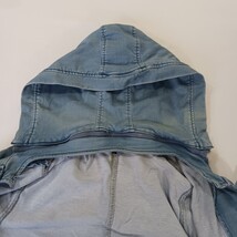 Yest Women's Front Button Blue Denim Removable Hoodie Coat Jacket Pockets Size 8 image 10