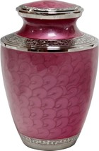 Large/Adult 200 Cubic Inches Mother of Pearl Pink Brass Funeral Cremation Urn - £157.26 GBP