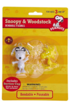 Peanuts - Snoopy (Joe Cool) &amp; Woodstock Bendable Figures with Suction Cups - £10.08 GBP