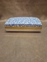 Vintage MELE Blue Velvet Jewelry Ring Holder Travel Case Lined Compartments - $16.40