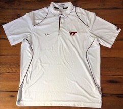 Nike Dri Fit Virginia Tech VT Hokies Football Golf White Quick Dry Polo XL 52&quot; - £31.62 GBP