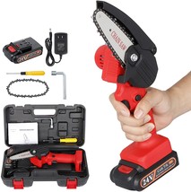 Mini Chainsaw Cordless 4-Inch Electric Power Chain Saws One-Hand Handheld - £39.25 GBP