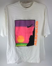 Vintage Tee Acapulco Mexico Cliff Diver Neon Clipper Heavyweight M Singl... - $39.54