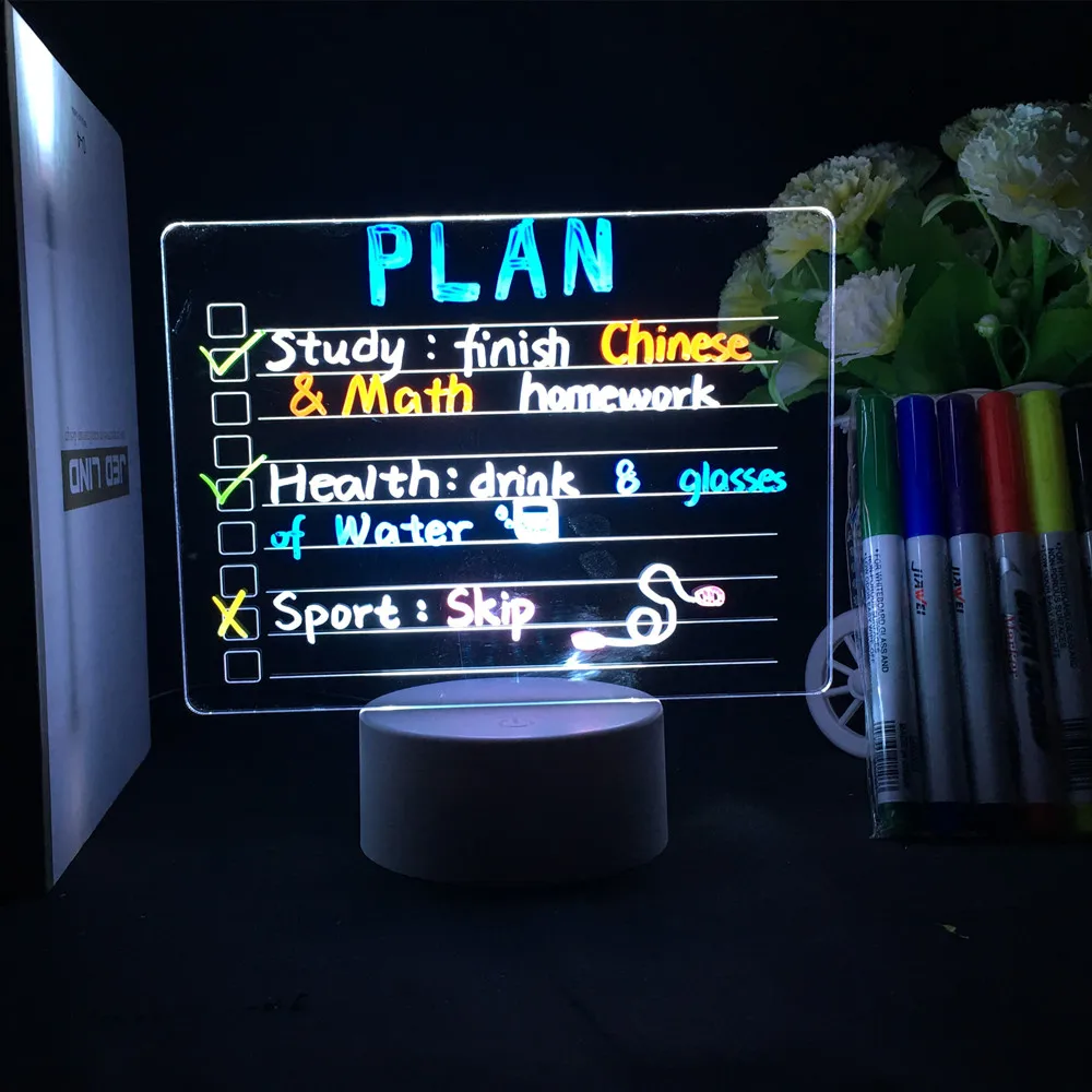 House Home A Note Light Board Led Nightlight USB Rewritable Message Boards With  - $25.00