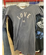 VICTORIA SECRET LOVE SMALL P 3/4 SEEVE NIGHT TEE GREY PINK LETTERS  PREO... - $39.92 CAD