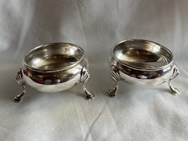 1913 London Sterling Silver Master Salt Cellars by Haseler Brothers. - £310.94 GBP