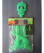 Glow In The Dark Skeleton 3 ft Poseable Arms &amp; Legs Activate Glow In Dir... - $10.29