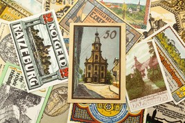 1920&#39;s Alemania Notgeld Dinero 25pc Ciudad Vistas - Blomberg, Stuttgart, - $1,969.64 MXN