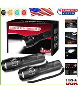 2 Pack Tactical Flashlights - 3000 Lumen Waterproof LED Torch with 5 Modes - €12,00 EUR