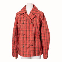 The North Face Red Plaid Zip Close Double Breasted Waterproof HyVent Jac... - $47.27
