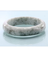 58.7 mm Burma Greenish White Black Mixed Jadeite Stone Bangle Bracelet 7... - £40.99 GBP
