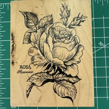 PSX Rose Rosa Botanical Rubber Stamp K-023 Rosaceae Flower Vintage 1992 - £14.66 GBP