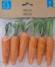 Happy Easter Carrots Jute Twine 3”H x 5”W x 1”D plus Green Straw, 6/Pk - £2.76 GBP