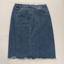 Tribal Denim RN#143728 Women's Blue Cotton Blend Front Slit Denim Skirt Size 8 image 14