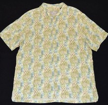 Mens Sz Xl Margaritaville Tropical Hawaiian Button Shirt Casual Silk Linen - £13.14 GBP