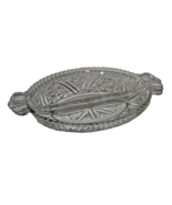 Divided Relish Tray Depression Glass Cut Pickles Olives Candy Clear Arch... - $16.78