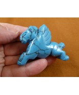 (Y-PEG-RU-731) blue PEGASUS gemstone carving mythical wings horse gem Fi... - $24.02 CAD