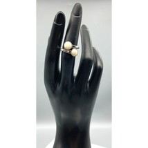 Vintage Sarah Coventry Elegant Bypass Ring, Adjustable Silver Tone Wrap with AB - £30.35 GBP