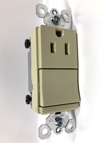 P&amp;S TM818-ICC6 Dekorateur 1 Sp Schalter + Ausgang 15A Ea. 120VAC, Creme ... - $14.83