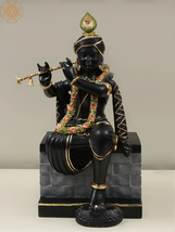 26&quot; Krishna&#39;s Cosmic All Attractive Form | Black Marble Statue | Handmade| India - £2,342.40 GBP
