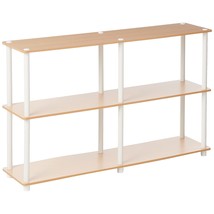 Furinno 99130BE/WH 3-Tier Double Size Storage Display Rack, Beech/White - £66.67 GBP