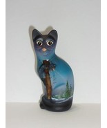 Fenton Glass Cobalt Blue Black Bear In Tree Stylized Cat Figurine Ltd Ed... - £167.43 GBP