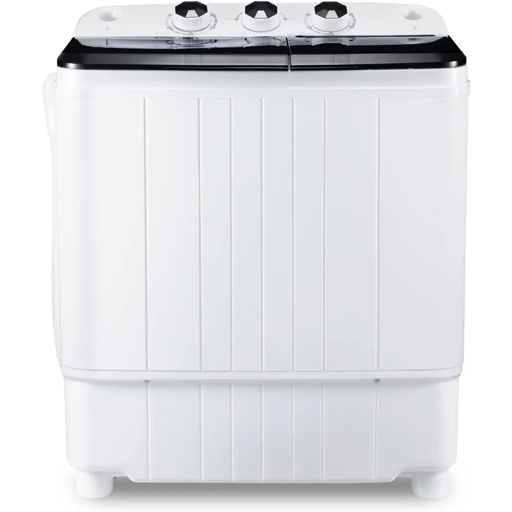 Achine 17 6lbs capacity mini compact twin tub laundry washer spinner with gravity drain thumb200