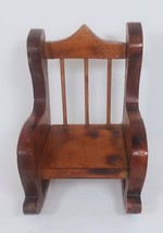 Vintage Wooden Doll Or Bear Rocking Chair With Spindles Handmade  - £19.94 GBP