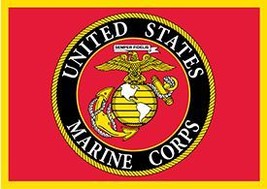 United States Marine Corps USMC Logo Hook &amp; Loop Patch - 3.5&quot; x 2.5&quot; - £7.09 GBP