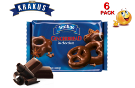 6 PACK Gingerbread in Chocolate 400gr  Cookies KRAKUS Made in Poland - $57.41