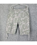 JMC Paisley Cargo Shorts Men Size 36 Gray and Green Paysley Leg Ties Poc... - £7.22 GBP