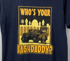 Vintage US Army T Shirt Promo Tee Baghdad Mens Small Navy Blue Logo Crew - $24.99