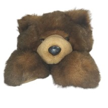 Vtg Purr-fection MJC Plush Brown Bear Laying Stuffed Animal 1992 16&quot; - $14.10